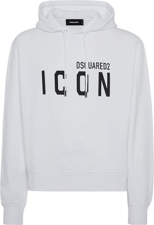 Dsquared2 White Graphic Hood Sweatshirt