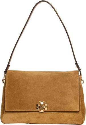 Tory Burch Charlie Su&egrave;de Schoudertas - Dames - Schoudertassen - Bruin - ONE Size - Su&egrave;de - Tassen