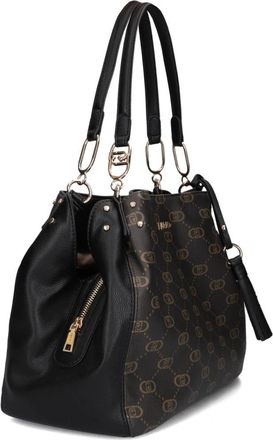 Liu Jo Tassen, Dames, Bruin, ONE Size, Wol, Zwarte Schoudertas Cirry Boston