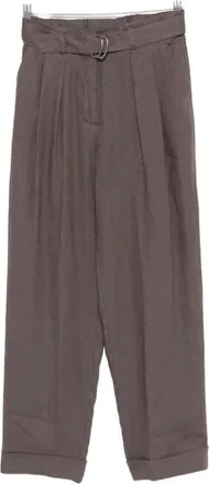 PANICALE Pleated Belted Trousers - Brown