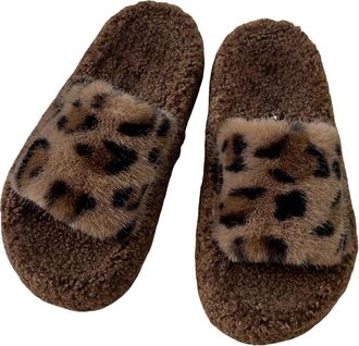 Generic Warm Slippers Soft and Comfortable Keeping Your Feet Warm in Winter Comfy Slippers Dogs for Women (Khaki, 5.5)
