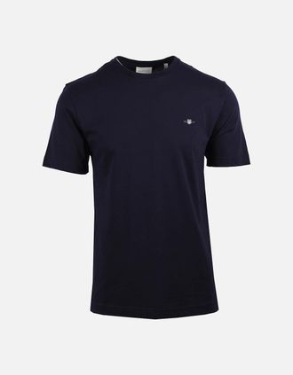 GANT Mens Gant Reg Shield SS T-shirt Evening Blue - Navy - Size: 42