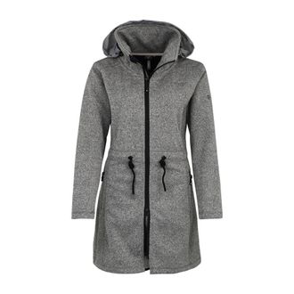 Deproc Softshellparka DEPROC ACTIVE KEDGWICK WOMEN LONG, Damen, Gr. 40/42 (M), grau, 100% Polyester, tailliert, gerader Abschluss, Jacken Softshellparka, Sof