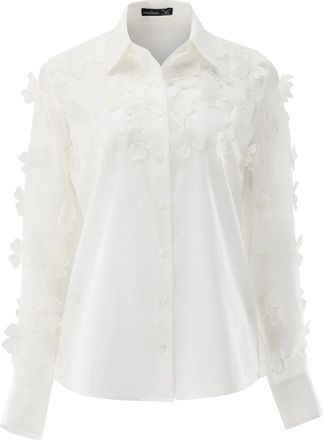 van Laack Cellya Blouse - Dames - Overhemden - Wit - M - Leer - Overhemden
