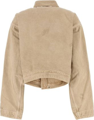 Balenciaga Womens Jacket Beige Cotton