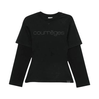 Courr&egrave;ges Dames, Tops, Grijs, Maat: L Katoen