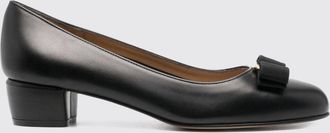 Ferragamo Vara Pumps in Calfskin Leather with Bow and Low Heel