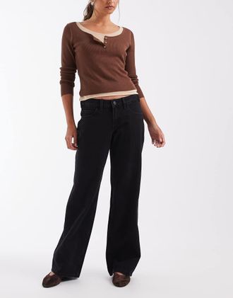 Hollister jeans baggy regolabili lavaggio nero