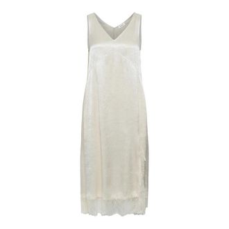 Soaked In Luxury Elegante Midi Jurk met Kant - Dames - Midirokken - Wit - L - Rokken