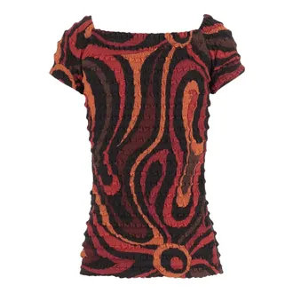 Pucci Blouses, female, Multicolor, Size: 2XL Nylon Top with Crinkled Finish