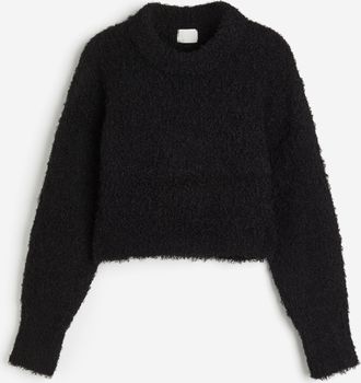 H&M Flauschiger Strickpulli - Schwarz