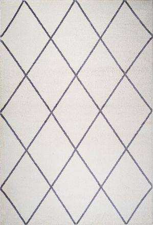 Jonathan Y Designs Cole Minimalist Diamond Trellis Area Rug in White/gray at Nordstrom, Size 4Ft 0In X 6Ft 0In