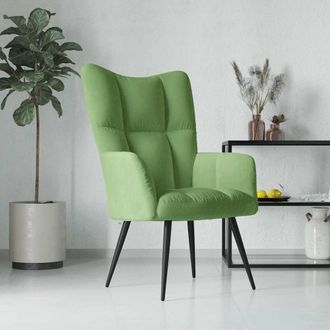 vidaXL Sill&oacute;n De Relax De Terciopelo Verde Claro Vidaxl