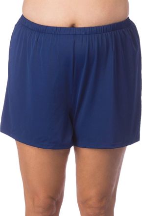 Maxine Of Hollywood Solid Jogger Short Swim Bottom - Plus In Max Navy