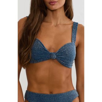 Beach Riot Sophia Knot Front Bikini Top in Seashell Isle Shine at Nordstrom, Size X-Large