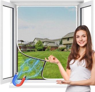 OEM Mosquitera Magn&eacute;tica Para Ventana De 130x150 Cm - Fibra De Vidrio, Ajustable, Sin Necesidad De Taladrar