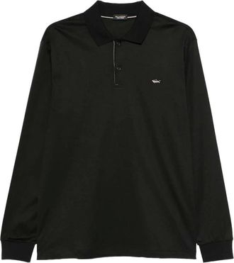 Paul & Shark Tops, Heren, Zwart, L, Katoen, Gebreid katoenen poloshirt