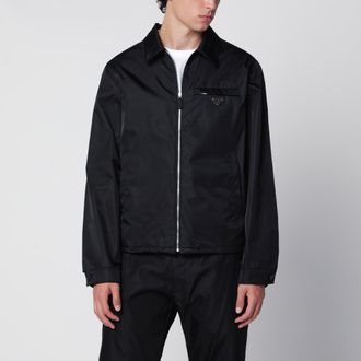 Prada Black Re-Nylon zip-up jacket