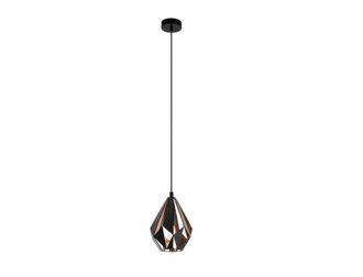 Eglo Eglo Iluminaci&oacute;n L&aacute;mpara Colgante Carlton 1 De Metal Negro Y Cobre Dise&ntilde;o Vintage Moderno &Oslash; 20,5cm