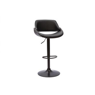 Miliboo Taburete De Cocina De Dise&ntilde;o Regulable Madera Y Metal Negro Clash