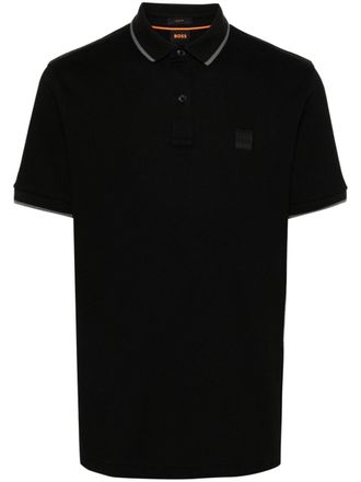 BOSS logo-appliqu&eacute; polo shirt - Black