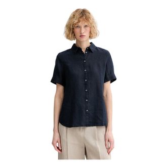 Marc O'Polo Camicia in Lino Safari - - Blouses & Shirts - Donna - Blu - M