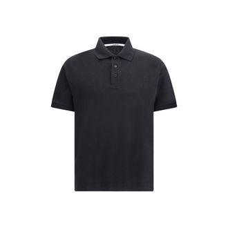 Saint Laurent Black Cotton Polo Mens Shirt