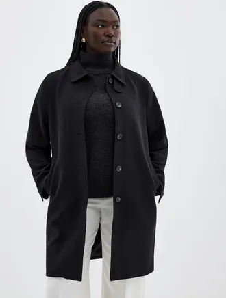 Contemporaine Womens Supple piqu&eacute; texture minimalist cropped trench coat