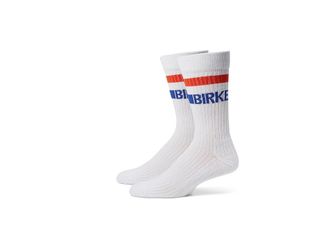 Birkenstock Cotton Crew Stripe Socks Crew Cut Socks Shoes White : LG (US Mens 9-9.5 - Womens 11-11.5), Acrylic/Cotton