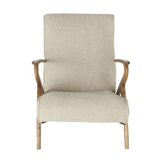 Signature Sill&oacute;n de roble macizo con asiento de lino - l66 cm
