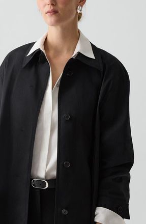 Theory Sleek A-Line Trench Jacket in Black - 001 at Nordstrom, Size X-Small