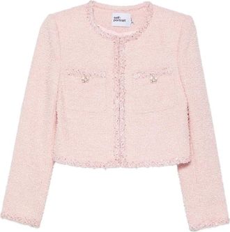 Self Portrait Sequin-embellished Boucl&eacute; Jacket