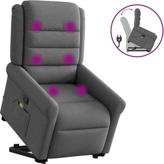 vidaXL Vidaxl - Silla De Masaje Reclinable De Pie De Tela Gris Oscuro