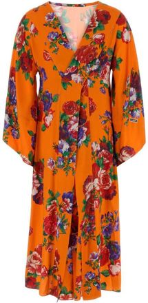 Moschino Multicolour V-Neck Floral Print Dress