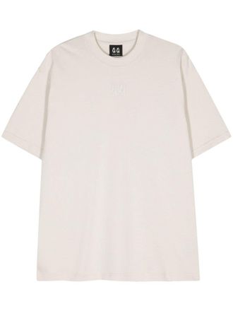 44 Label Group Katoenen T-shirt met geborduurd logo - Beige