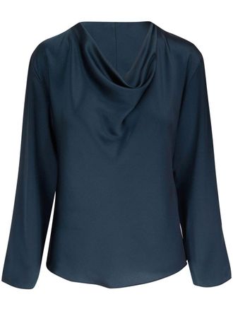 Vince Zijden blouse - Blauw