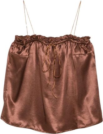 The Nina Studio N2746 Ciocc Top - Dames - Tops zonder mouwen - Bruin - XS - Satijn - Tops