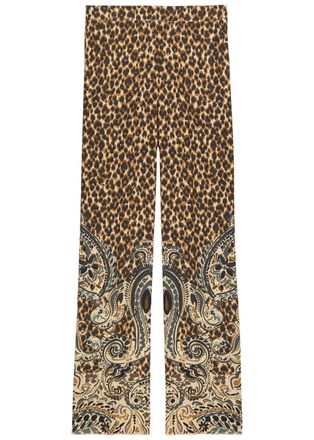 Etro Leopard-print Straight-leg Silk Trousers - Multicoloured - 42 (UK10 / S)