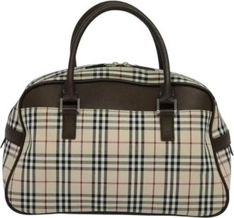 Burberry Tweedehands Canvas handtassen - Dames - Vintage Handtas - Beige - ONE Size - Leer - Vintage