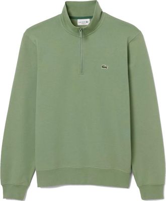 Lacoste Zip Up Fleece Sweatshirt met Hoge Hals - Heren - Vesten met rits - Groen - S - Katoen - Hoodies & sweatvesten