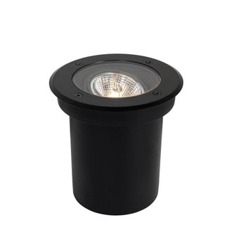 QAZQA Foco suelo exterior negro ar70 orientable ip65