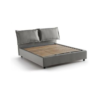 Talamo Italia Talamo Italia Cama Matrimonial Deborah, Cama Contenedor Con Revestimiento De Tela, 100% Made In Italy, Apertura Frontal, Adecuado Para Colch&oacute;n 160x190