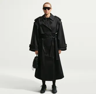 Nike Womens Nike Sportswear Airreverent Trench Coat in Black | II3949-010