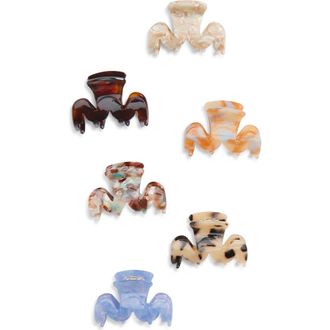 Tasha 6-Pack Mini Jaw Hair Clips in Ivory Multi at Nordstrom