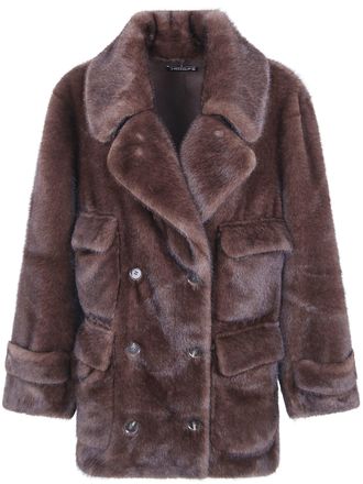 DRHOPE Faux Fur Coat 9141.Eko Mi2 Ganache