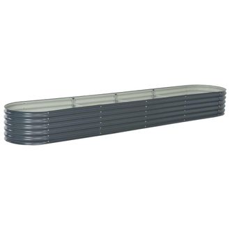 Berkfield Home Garden Raised Bed 400x80x44 cm Galvanised Steel Grey | Size: 400 x 80 x 44 cm