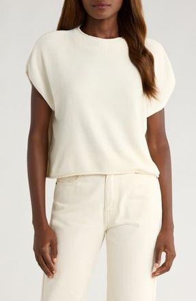 Splendid Andrea Funnel Neck Short Sleeve Sweater in Pale Oak at Nordstrom Rack, Size X-Large