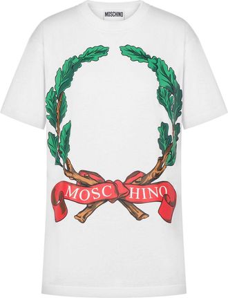 Moschino Laurel Wreath Cotton T-Shirt - women - Cotton - M - White