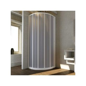 Nova Box doccia semicircolare 90x90 cm ante a soffietto riducibili in PVC apertura laterale TONY Bianco