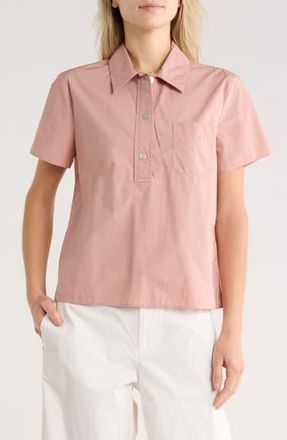 Vince Cotton Polo in Blush Cream at Nordstrom Rack, Size X-Small